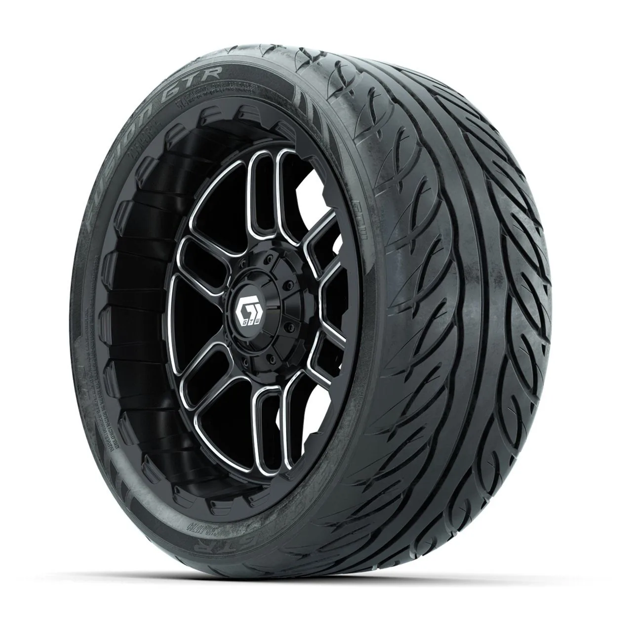 Комплект из 4 колёс 14” GTW Titan, чёрные с обработанной лицевой стороной, с шинами 205/40-R14 Fusion GTR Street, артикул A19-834 — фото 3