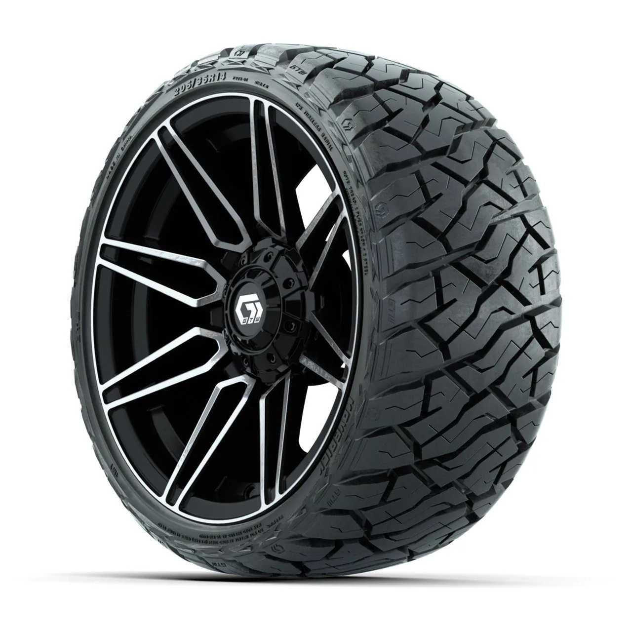 Комплект колёс 14" GTW Stealth, глянцевый чёрный с проточкой, с низкопрофильными шинами Maverick All-Terrain 205/35-R14, артикул A19-1321 — фото 3