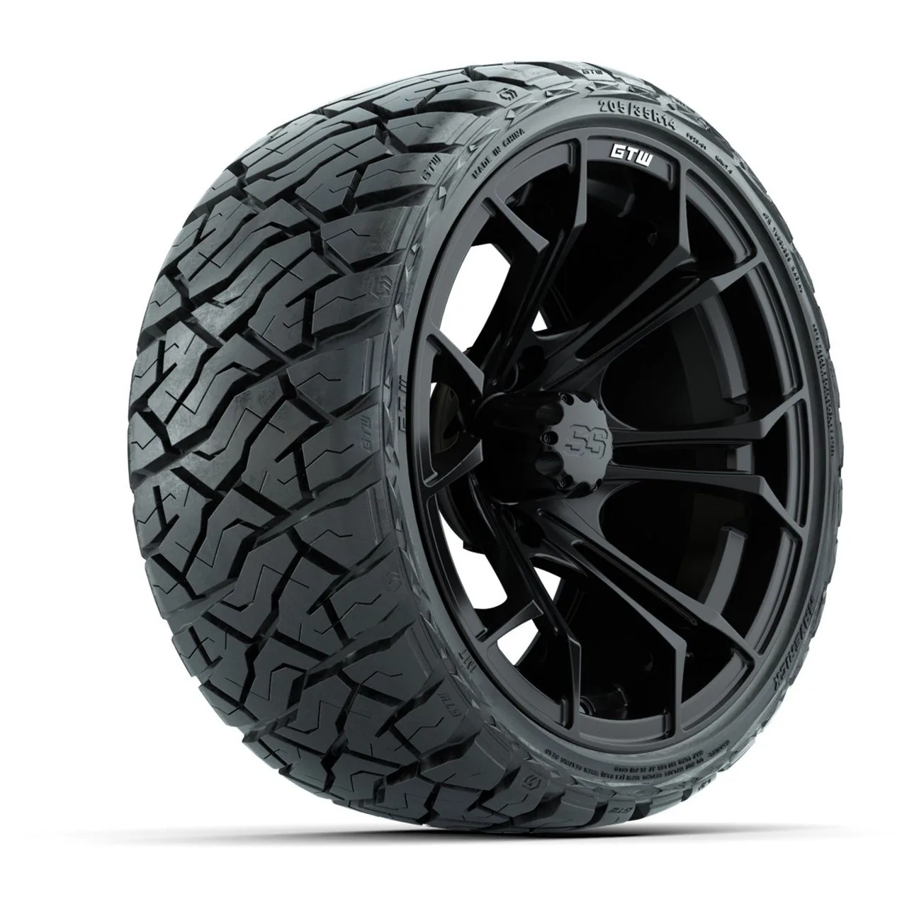 Комплект колёс в сборе: диски GTW Spyder 14", матовый чёрный, низкопрофильные шины Maverick All-Terrain 205/35-R14, артикул A19-1376