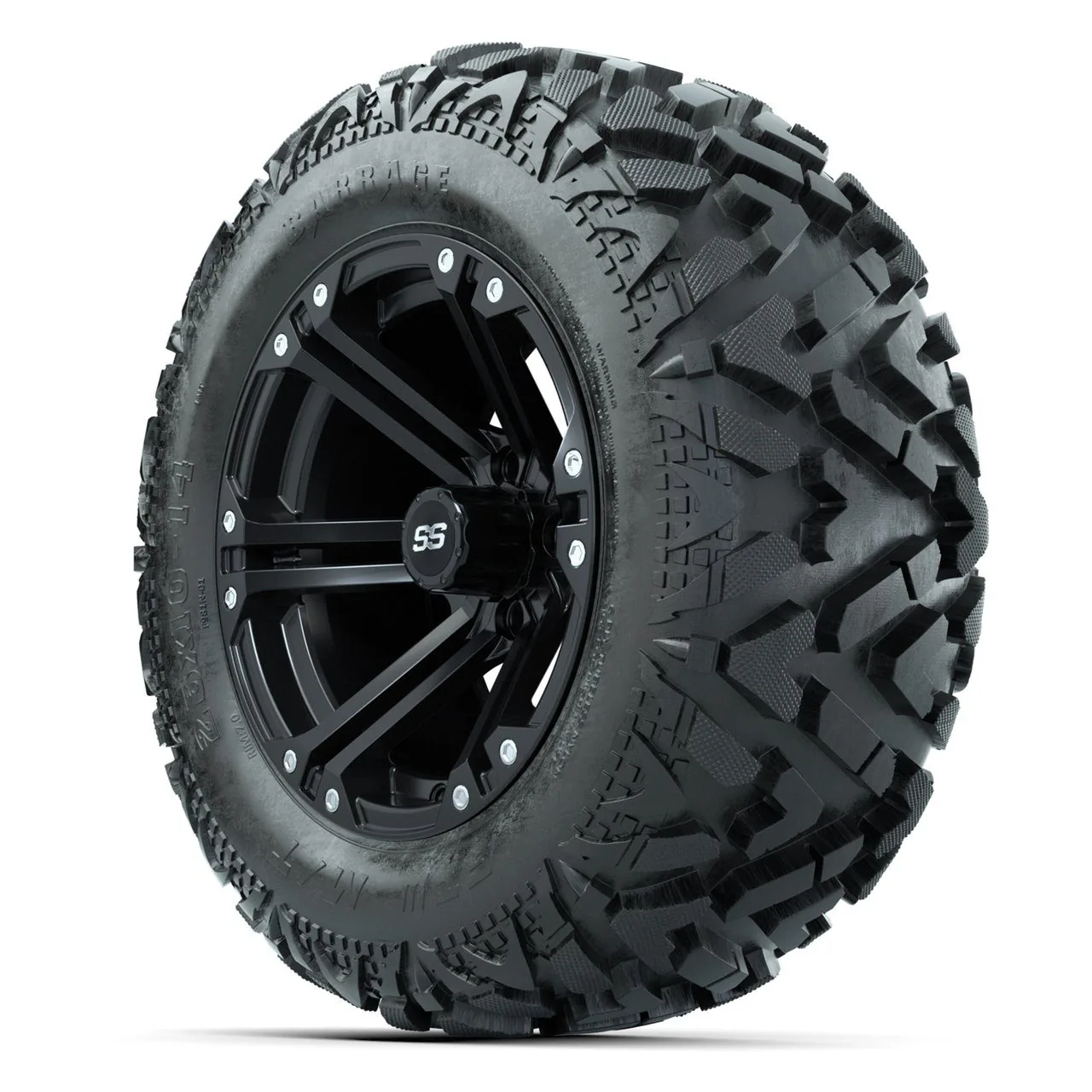 Колёса GTW Specter 14" (матовые чёрные) с шинами 25x10-14 Barrage Mud, полный комплект, артикул A19-2296 — фото 3