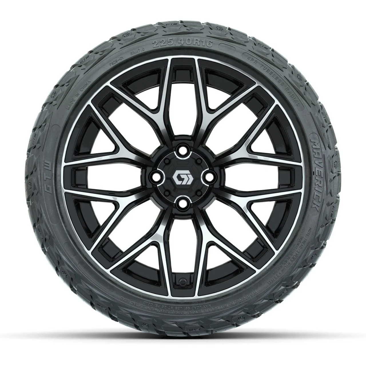 Колёса GTW® Monaco, чёрные с проточкой, 16", с шинами Maverick Hybrid 225/40-R16, комплект, артикул A19-2630 — фото 2