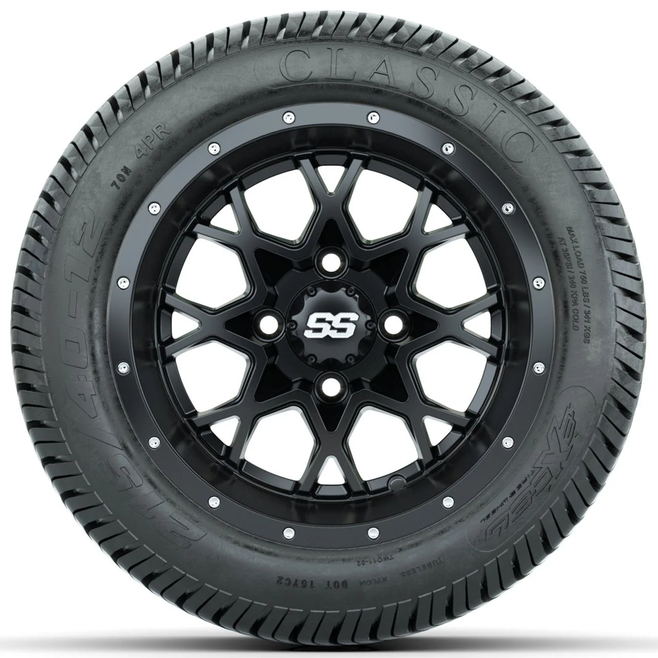 Комплект из 4 колёс 12" GTW Vortex с шинами 215/40-12 Excel Classic Street, артикул A19-621 — фото 2