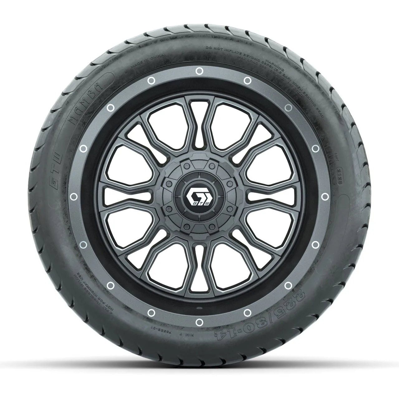 Комплект колёс 14” GTW Volt, графит с обработанными акцентами, с шинами 225/30-14 Mamba Street, артикул A19-819 — фото 2