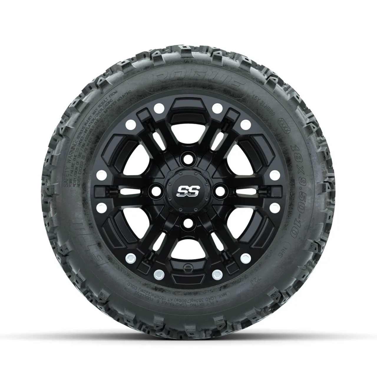 Комплект колёс и шин: диски GTW Specter матовый чёрный 10", шины Rogue All-Terrain 18x9.50-10, артикул A19-891 — фото 2