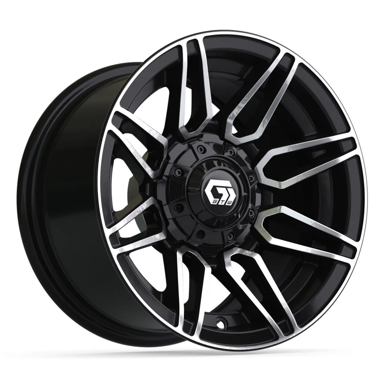 Колёсный диск 12&Prime; GTW&reg; Stealth, глянцевый чёрный с проточенными элементами, артикул 19-408