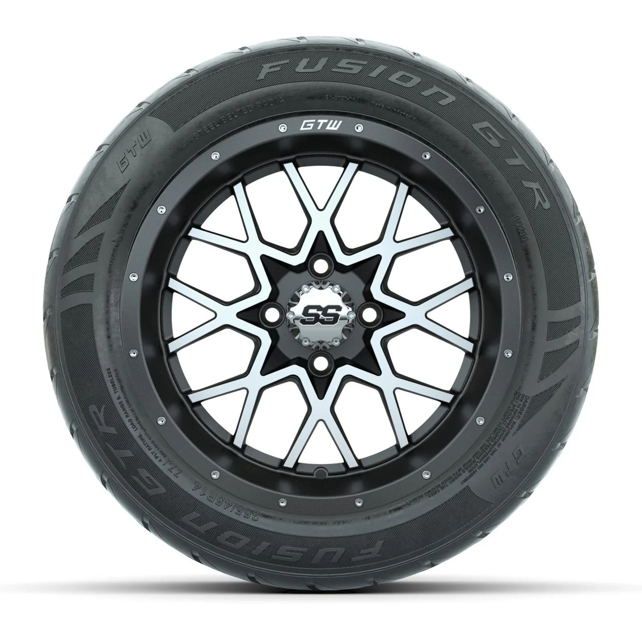 Колёса GTW Vortex 2 14”, матовые серые с проточкой, с шинами 255/45-R14 Fusion GTR Steel Belt Radial Street, комплект, артикул A19-2447 — фото 2