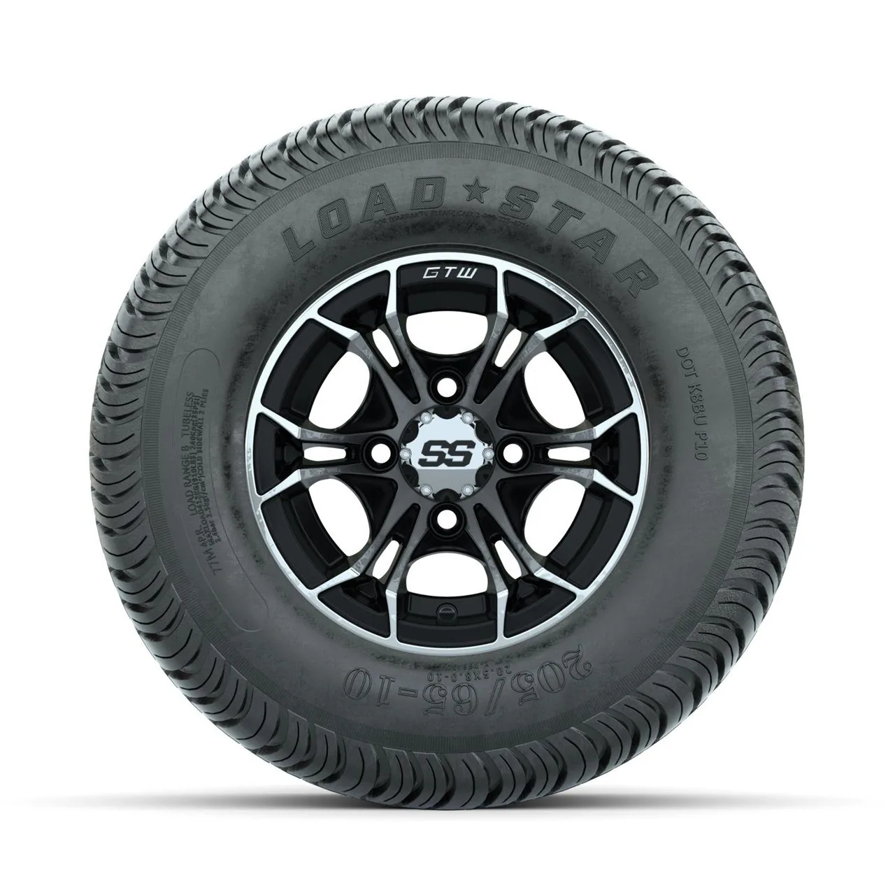 Комплект колёс 10" с шинами 205/65-10 Kenda Load Star Street, чёрный с проточкой, GTW Spyder, артикул A19-1116 — фото 2