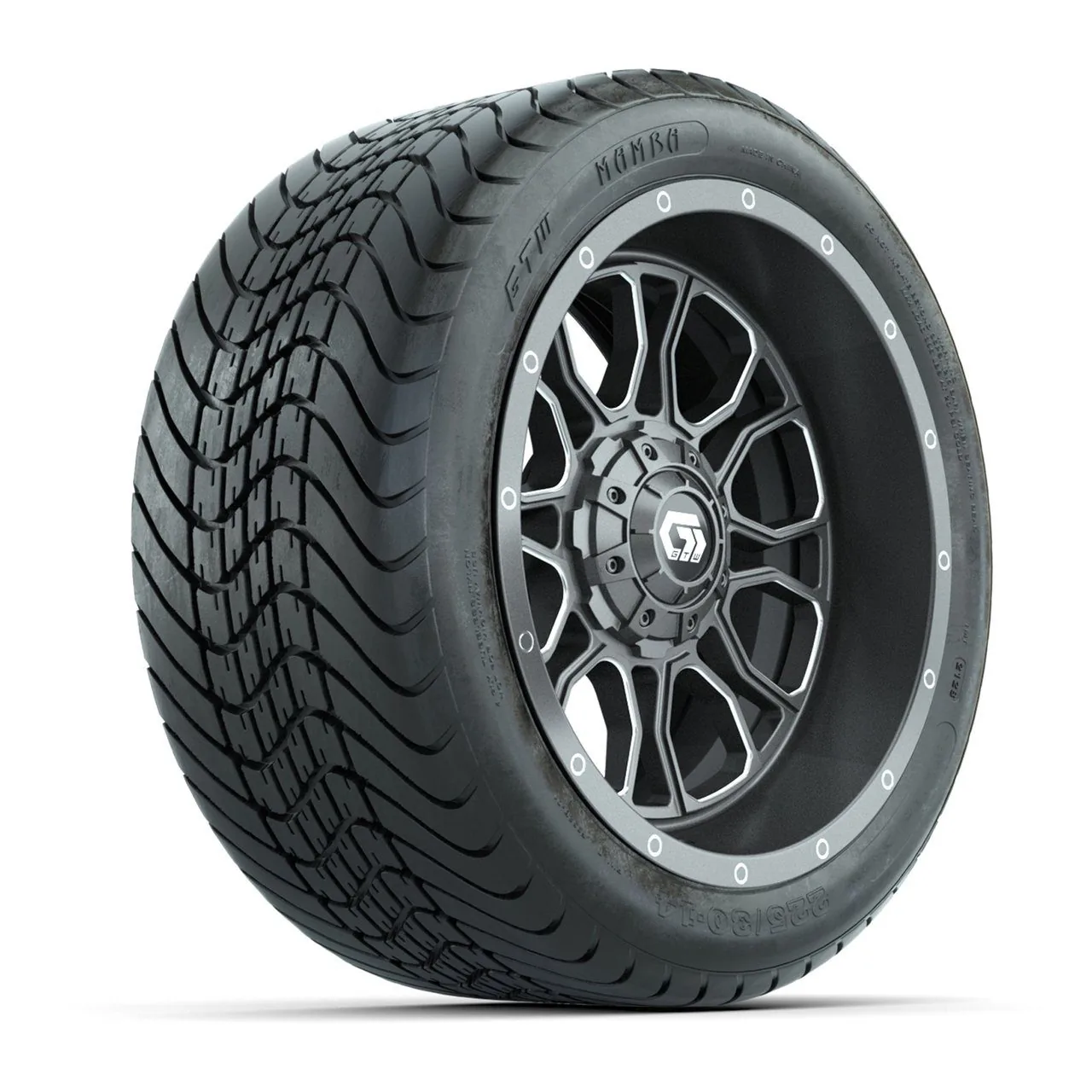 Комплект колёс 14” GTW Volt, графит с обработанными акцентами, с шинами 225/30-14 Mamba Street, артикул A19-819