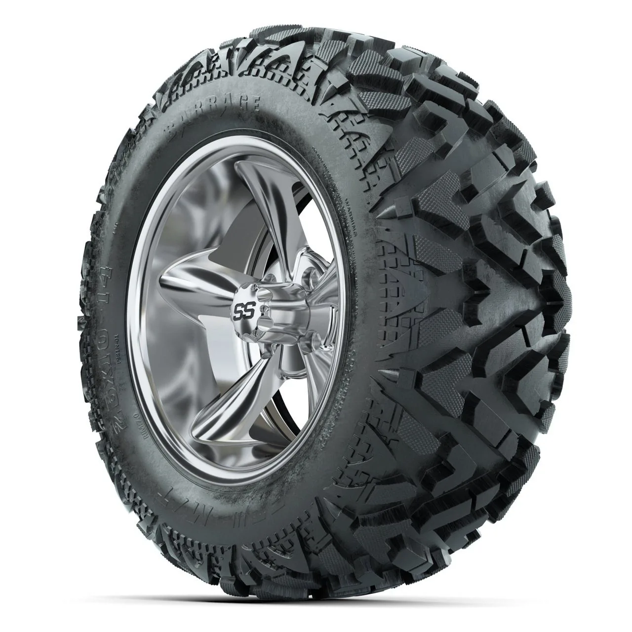 Колёса в сборе с шинами GTW Godfather 14", хром, 25x10-14 Barrage Mud, комплект 4 шт., артикул A19-2466 — фото 3