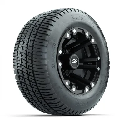 Колёса GTW Specter 10", матовые чёрные, с дорожными шинами Fusion 205/50-10, комплект 4 шт., артикул A19-319