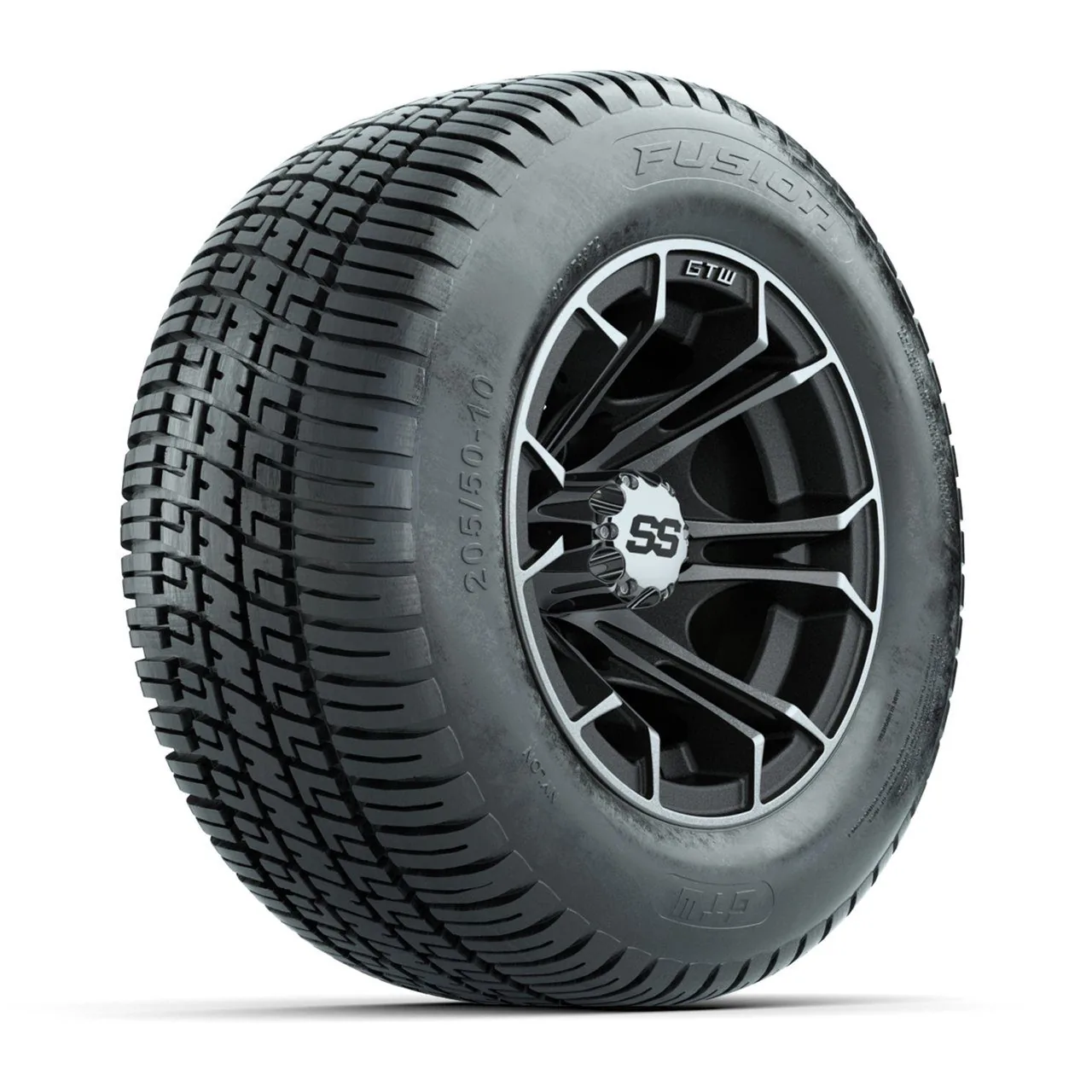 Комплект колёс 10" с шинами 205/50-10 Fusion Street, матовый серый с проточкой, GTW Spyder, артикул A19-1127