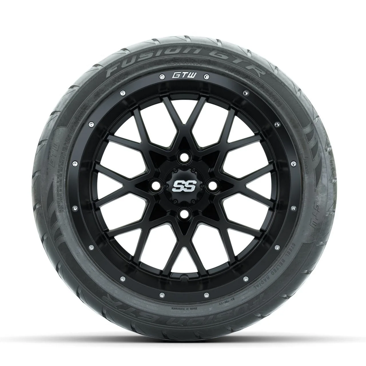 Колёса GTW Vortex 14", матовый чёрный, с шинами 225/40-R14 Fusion GTR Street, комплект, артикул A19-873 — фото 2