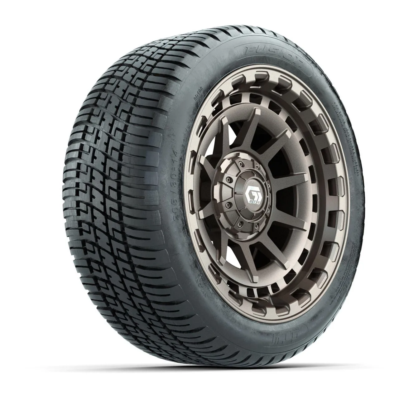 Комплект колёс GTW® Barricade 14", сатиновая бронза, с шинами 205/30-14 Fusion Street, артикул A19-1214