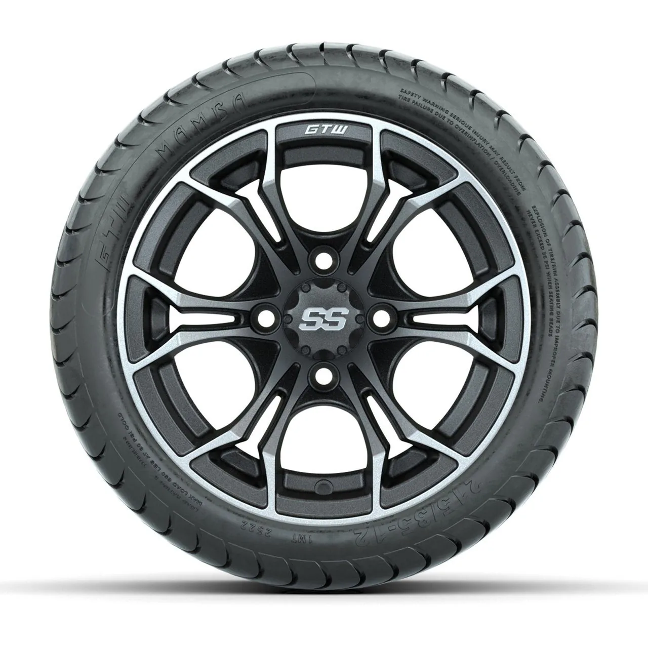 Комплект из 4 дисков GTW Spyder 12" с шинами GTW Mamba Street 215/35-12, артикул A19-526 — фото 2