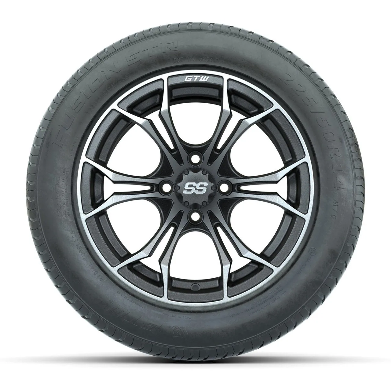 Колёса GTW® Spyder, матовый серый, 14", с шинами Fusion STR 225/50-R14 (DOT), комплект, артикул A19-2714 — фото 2