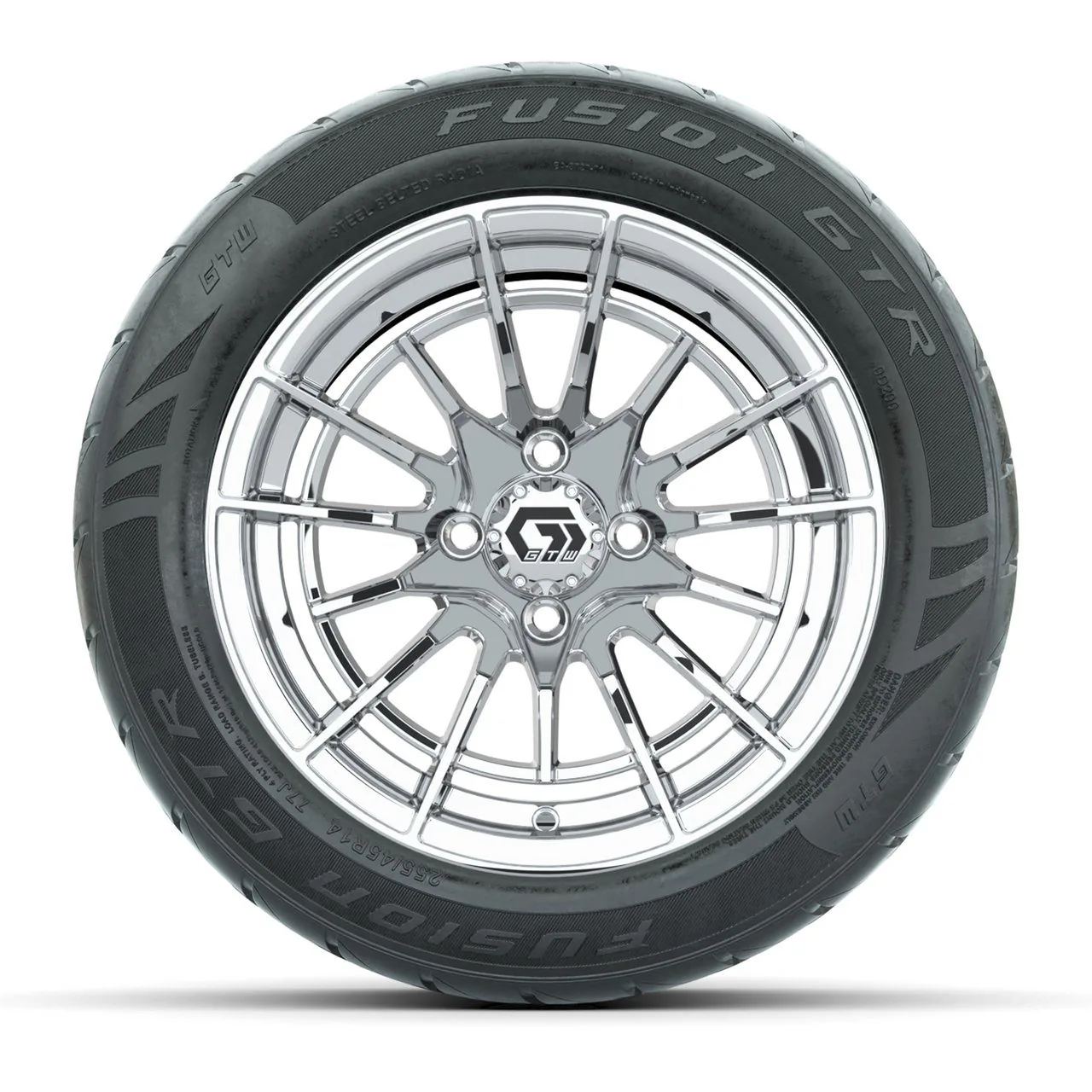 Колёса GTW Boost 14" (хром) с шинами 255/45-R14 Fusion GTR Steel Belt Radial Street, полный комплект, артикул A19-2307 — фото 2