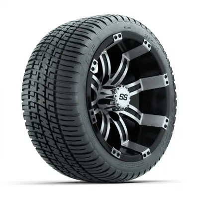 Колёса GTW Tempest, чёрные с проточкой, 12" с шинами Fusion Street 18", комплект из 4 шт., артикул A19-359