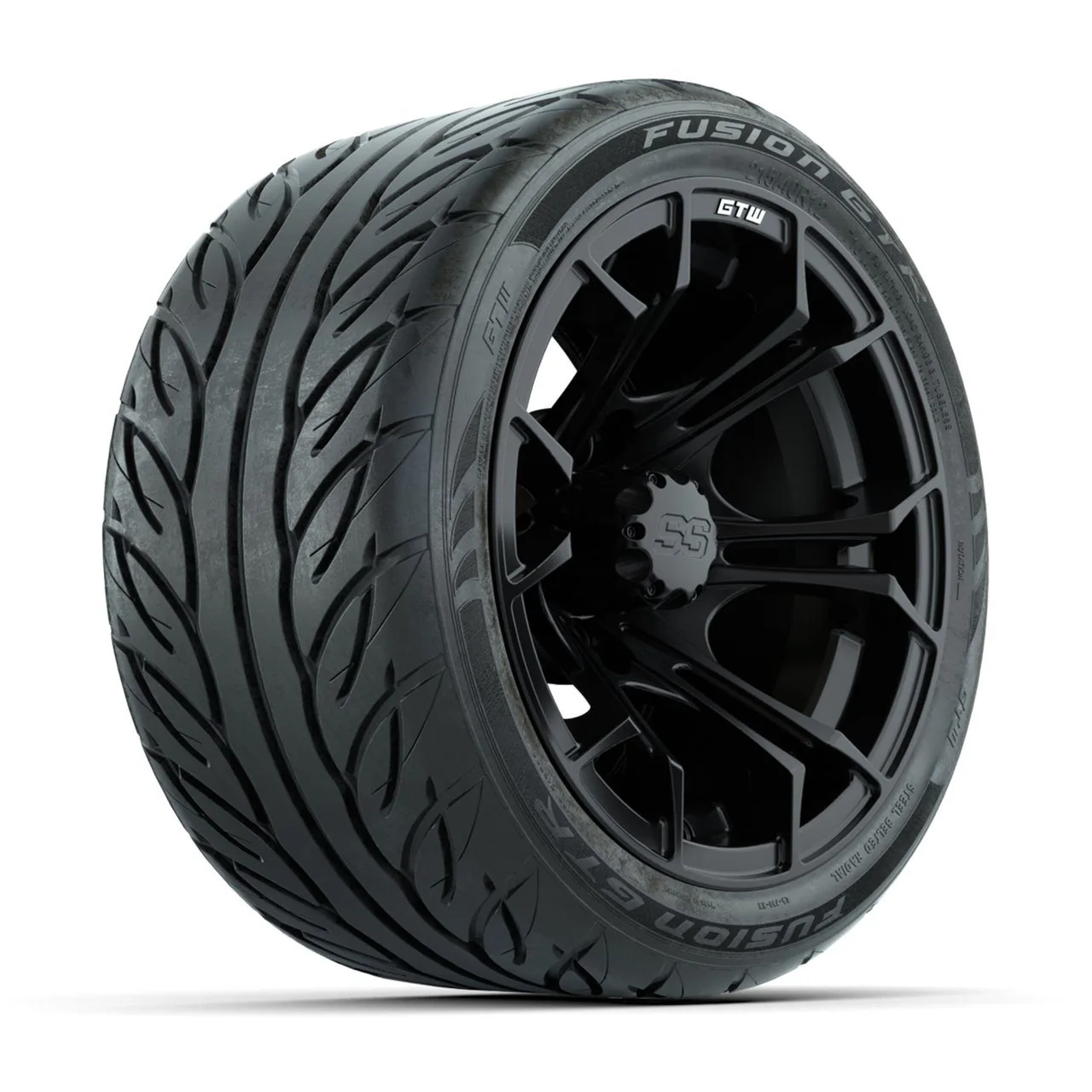 Комплект колёс GTW Spyder, матовый чёрный, 12" с шинами 215/40-R12 Fusion GTR Steel Belt Radial Street, 4 шт., артикул A19-2042