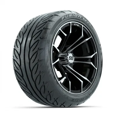 Колёса GTW Spyder 14", шлифованный/чёрный, с шинами 225/40-R14 Fusion GTR Street, комплект, артикул A19-850