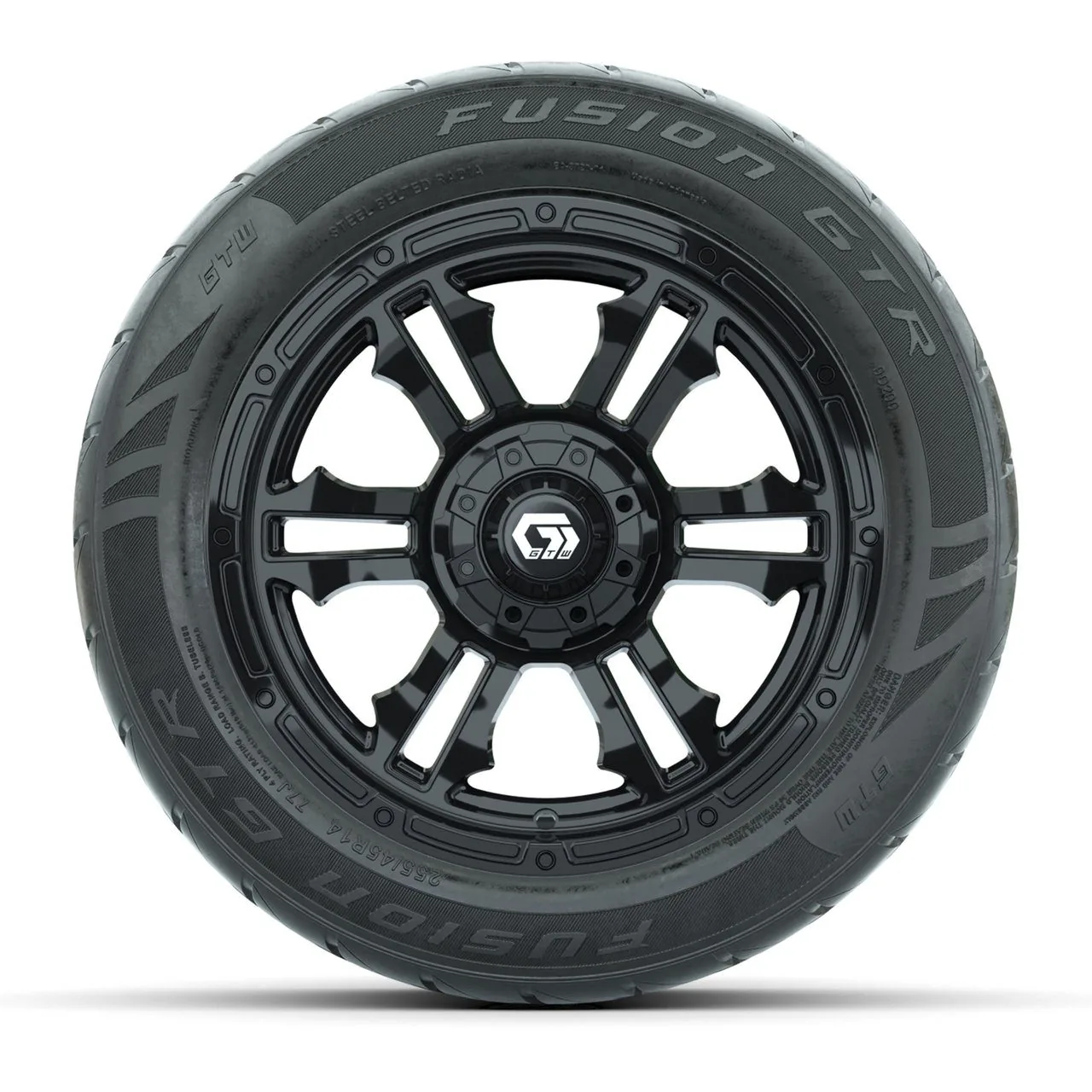 Колёса GTW Shogun Gloss Black 14" с шинами 255/45-R14 Fusion GTR Steel Belt Radial Street, полный комплект, артикул A19-2361 — фото 2