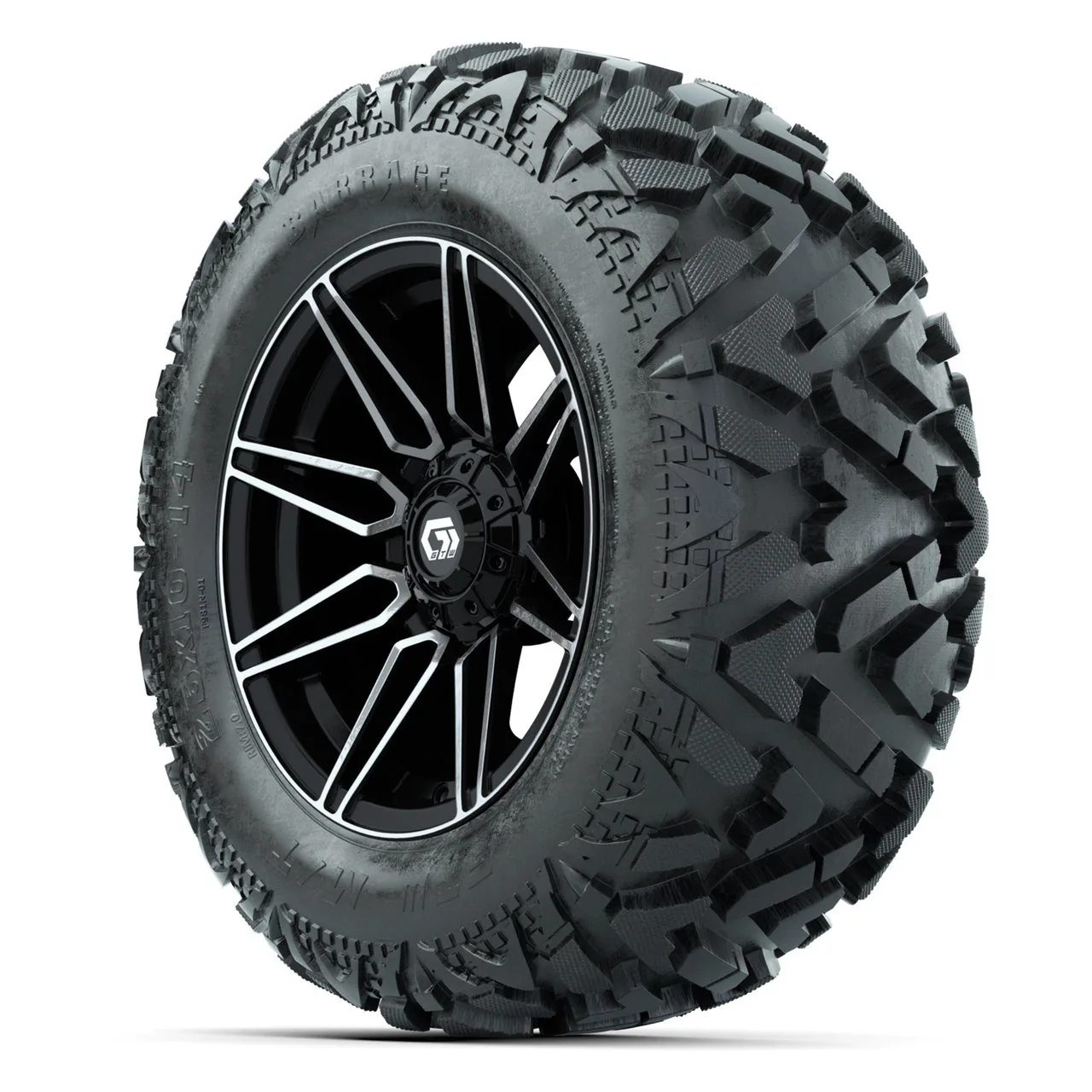 Колёса GTW Stealth 14”, чёрные с проточкой, с шинами 25x10-14 Barrage Mud, комплект, артикул A19-2393 — фото 3
