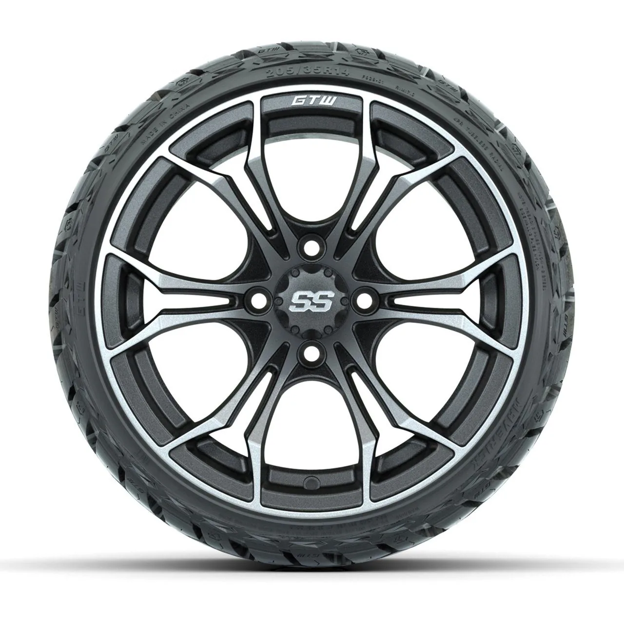 Комплект колёс GTW Spyder, матовый чёрный/бронзовый, 14" с низкопрофильными шинами 205/35-R14 Maverick All-Terrain, артикул A19-1476 — фото 2