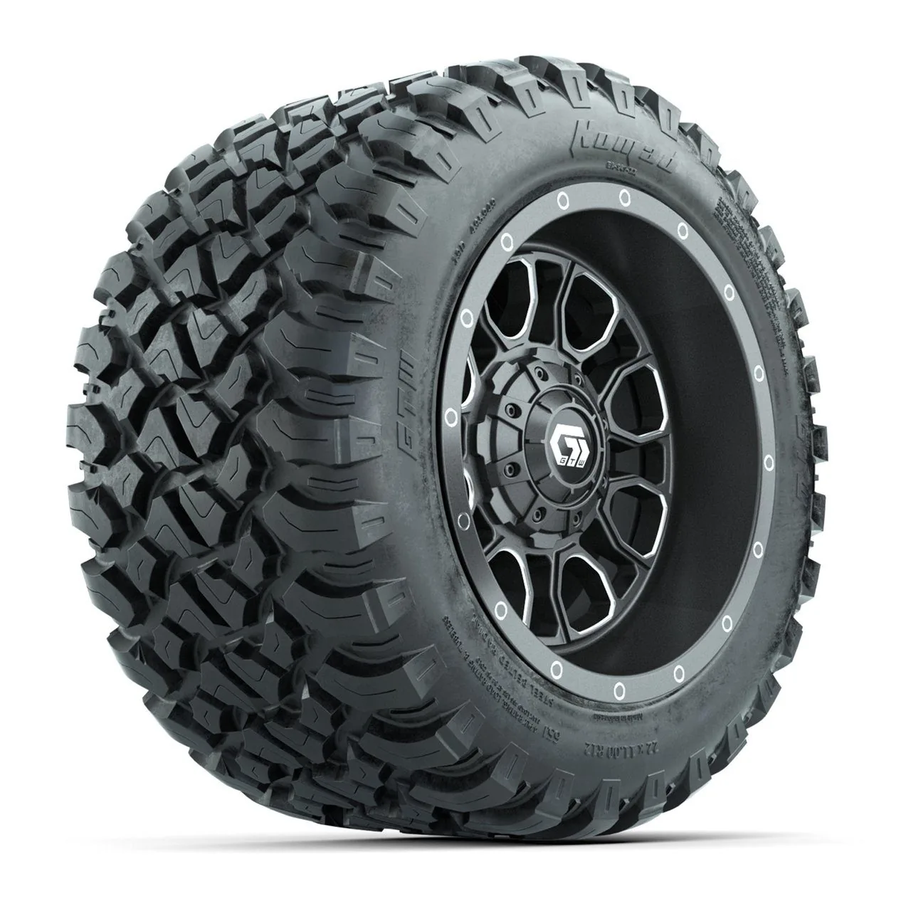 Комплект колёс 12” GTW Volt, графит с обработанными акцентами, с шинами 22x11-R12 Nomad All-Terrain, артикул A19-811
