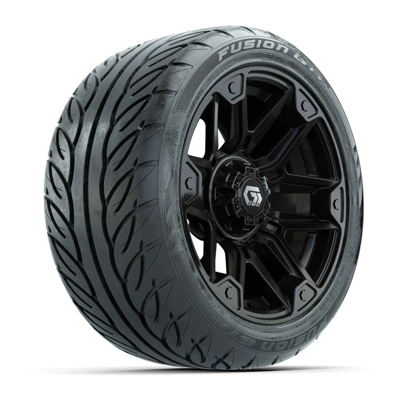 Колёса в сборе с шинами GTW® Graffiti 14", глянцевый чёрный, 225/40-R14 Fusion GTR Steel Belt Radial Street, комплект 4 шт., артикул A19-2564
