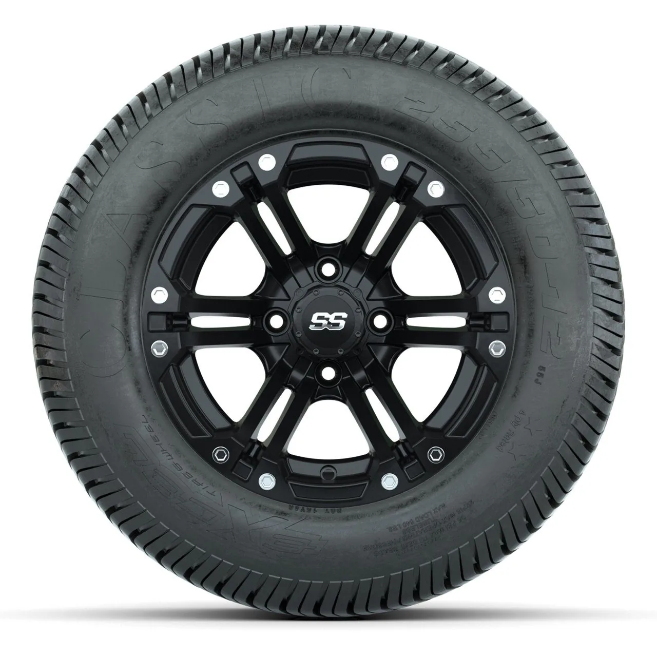 Колёса GTW Specter, матовый чёрный, 12" с шинами 255/50-12 Excel Classic Street, полный комплект, артикул A19-1791 — фото 2