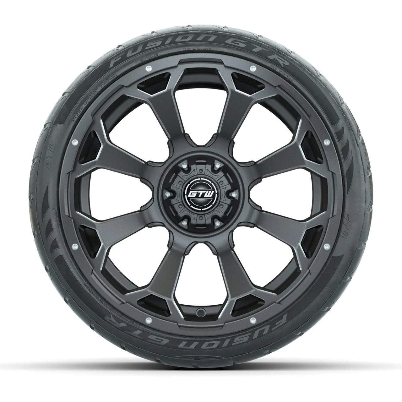 Колёса в сборе GTW Raven 15", матовый серый/Ball Mill, с шинами 215/40-R15 Fusion GTR Steel Belt Radial Street, комплект 4 шт., артикул A19-2614 — фото 2