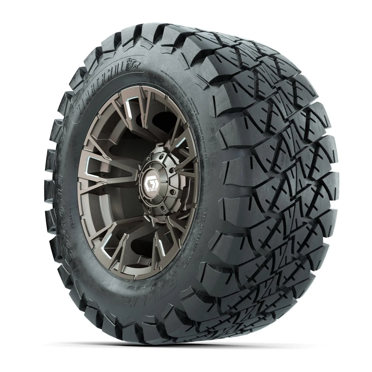 Комплект колёс GTW® Vandal 12” с шинами 22x10-12 Timberwolf, сатиновая бронза с проточкой, для бездорожья, полный набор, артикул A19-1196 — фото 3