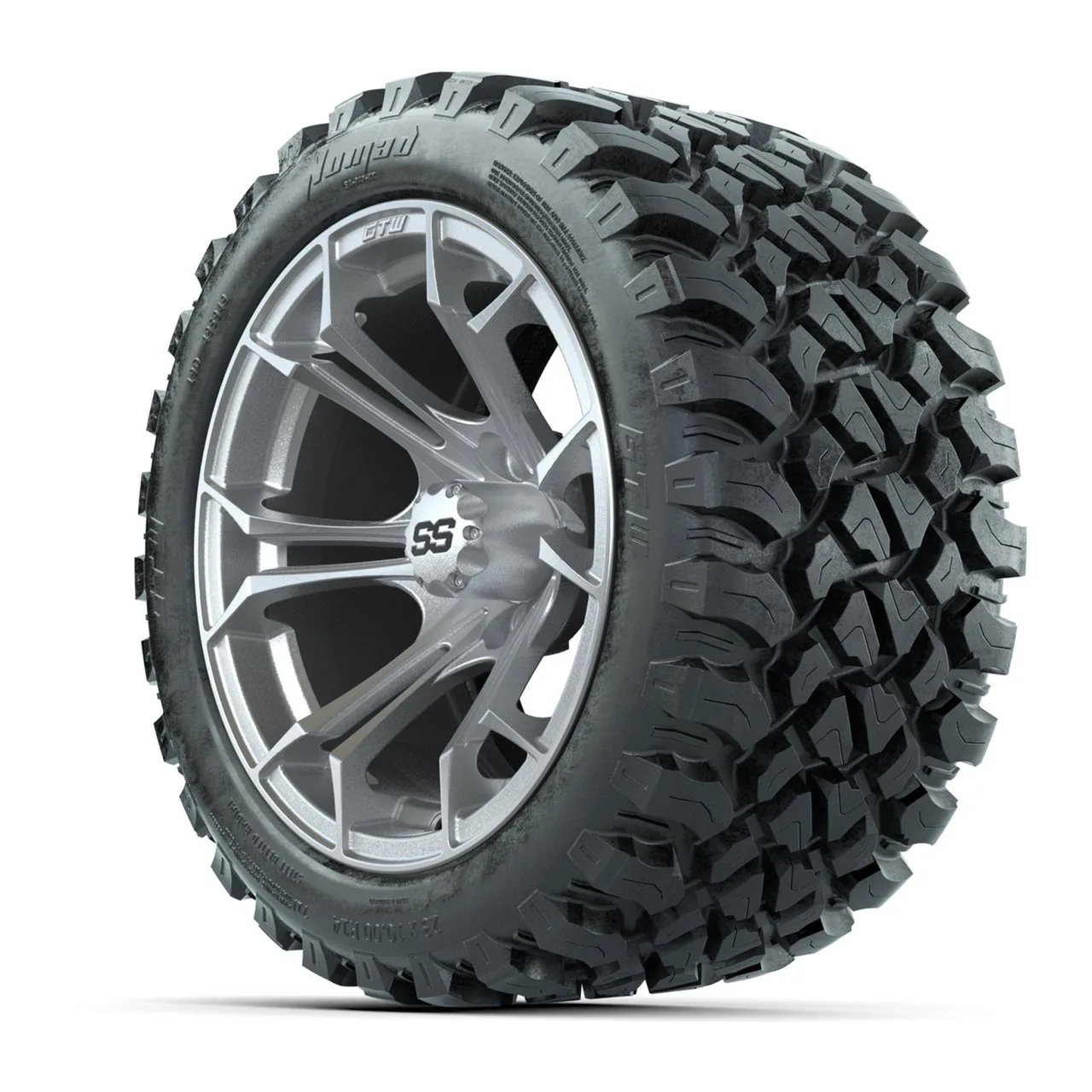 Колёса GTW Spyder 14" (серебристые шлифованные) с шинами 23X10-R14 Nomad Steel Belt Radial All-Terrain, полный комплект, артикул A19-2275 — фото 3
