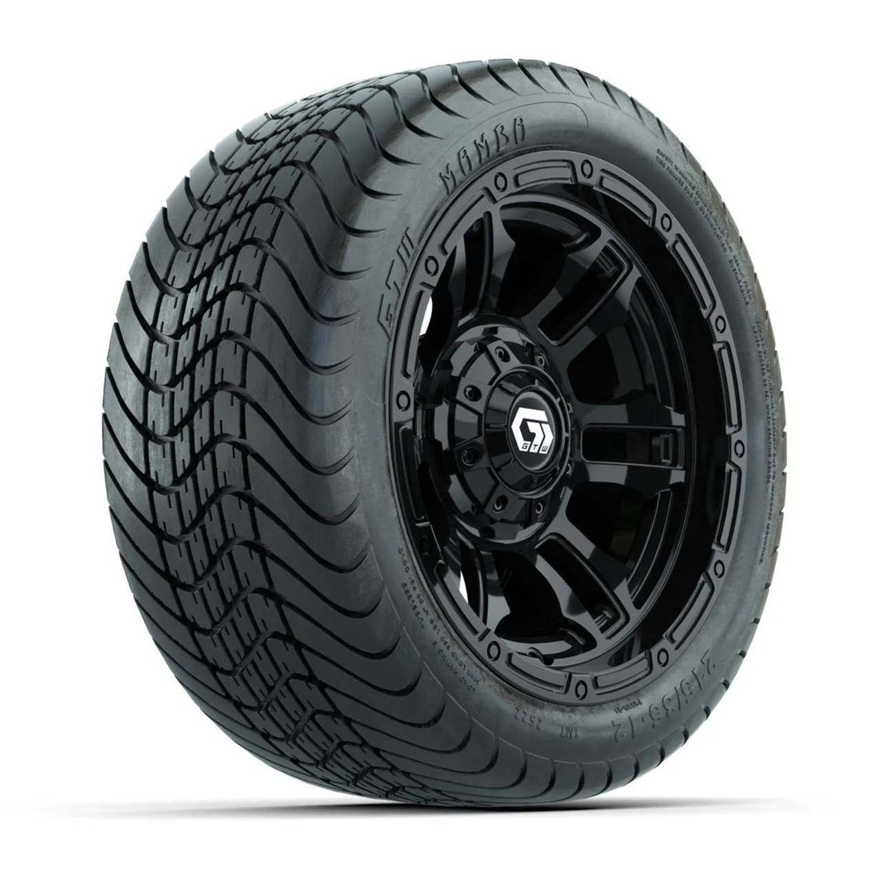 Комплект колёс GTW® Shogun 12” с шинами 215/35-12 Mamba Street, глянцевый чёрный, полный набор, артикул A19-1166