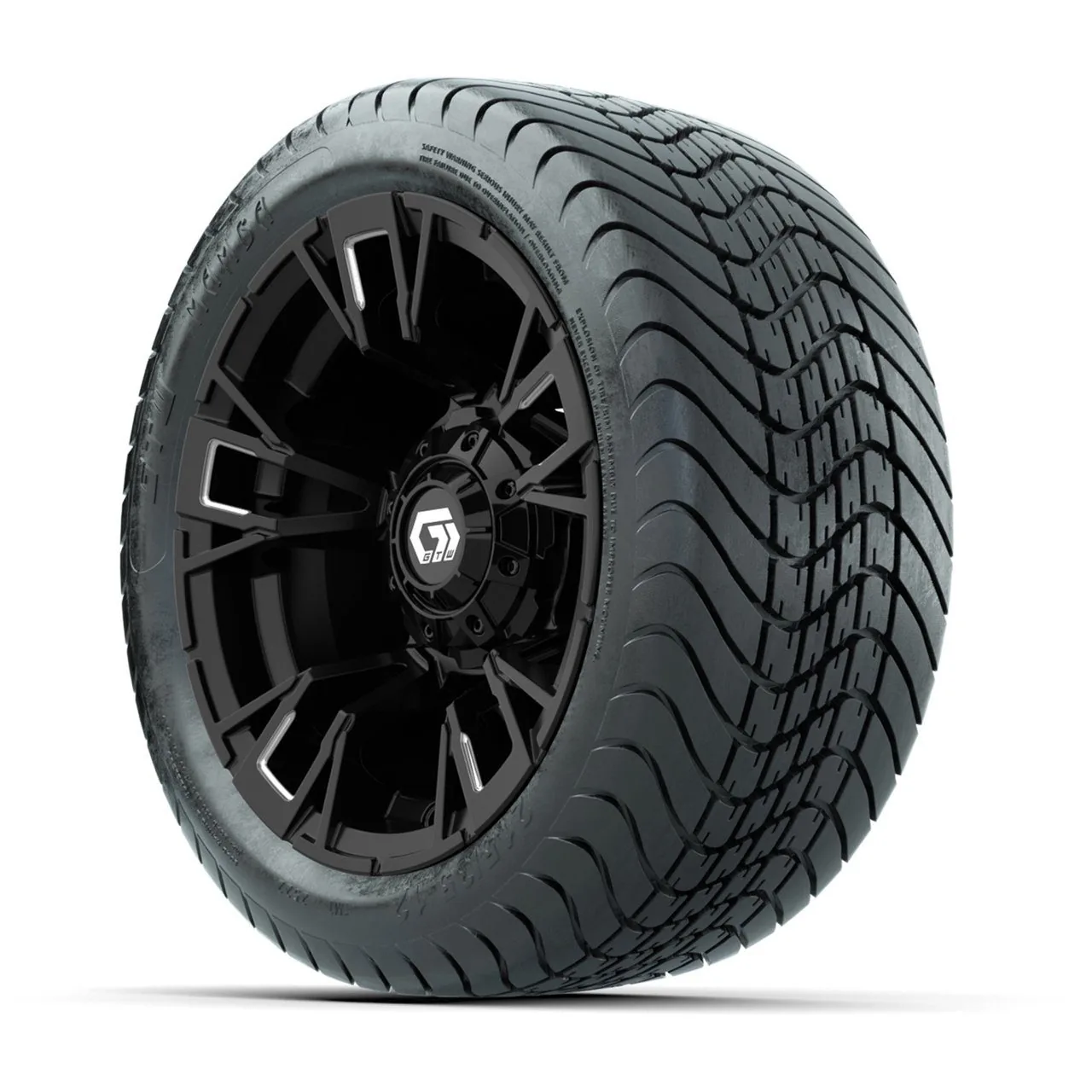 Комплект колёс GTW® Vandal 12” с шинами 215/35-12 Mamba Street, матовый чёрный с проточкой, полный набор, артикул A19-1190 — фото 3