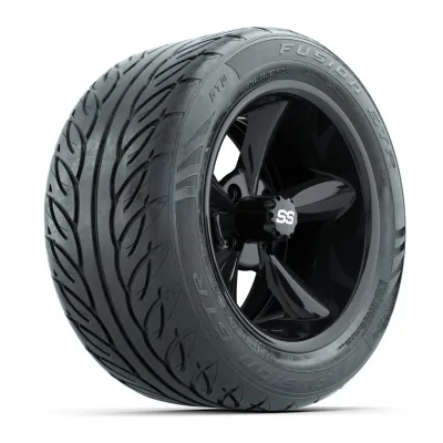 Колёса GTW Godfather 14”, чёрные, с шинами 255/45-R14 Fusion GTR Steel Belt Radial Street, комплект, артикул A19-2454
