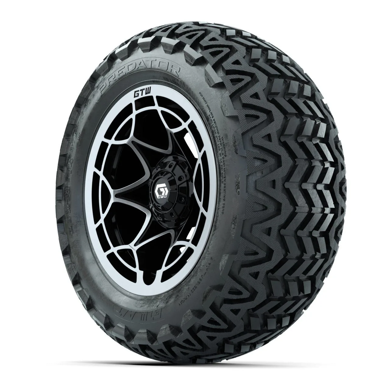 Комплект колёс GTW® Nexus 14", глянцевый чёрный/серебристый, с шинами 23x10-14 Predator All-Terrain, артикул A19-1208 — фото 3