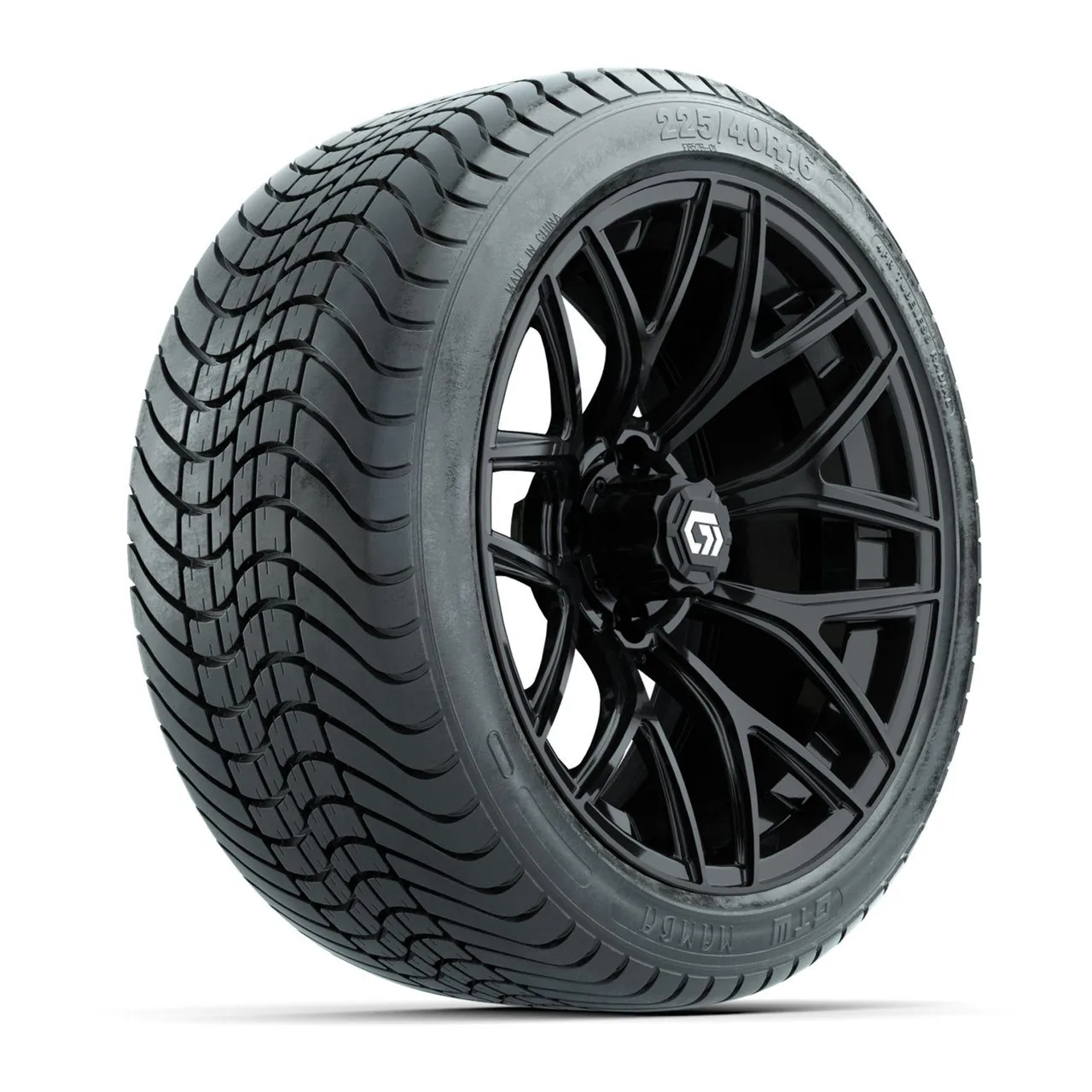 Колёса в сборе GTW Monaco 16", глянцевый чёрный, с дорожными шинами 225/40-R16 Mamba, комплект 4 шт., артикул A19-2619