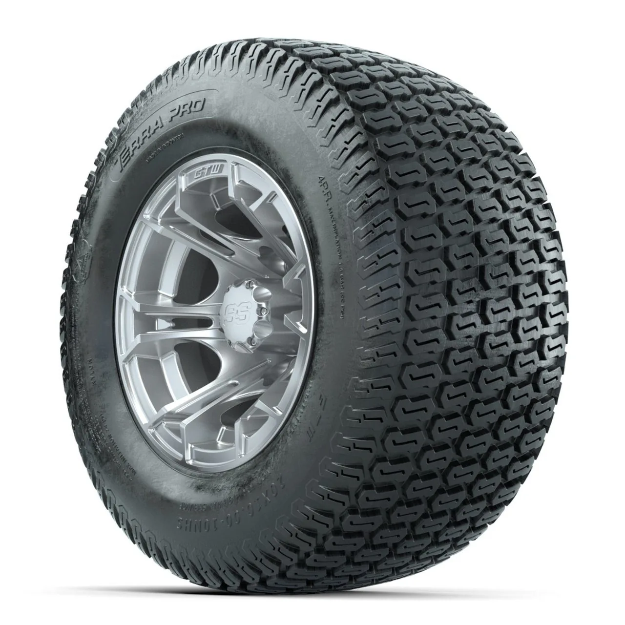 Колёса GTW Spyder Silver Brush 10" с шинами 20x10-10 Terra Pro S-Tread Traction, комплект, артикул A19-1071 — фото 3
