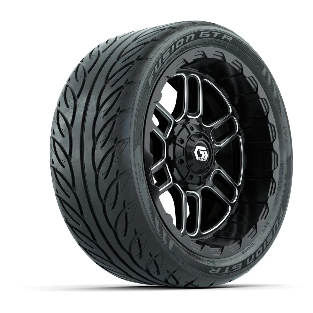 Комплект из 4 колёс 14” GTW Titan, чёрные с обработанной лицевой стороной, с шинами 205/40-R14 Fusion GTR Street, артикул A19-834