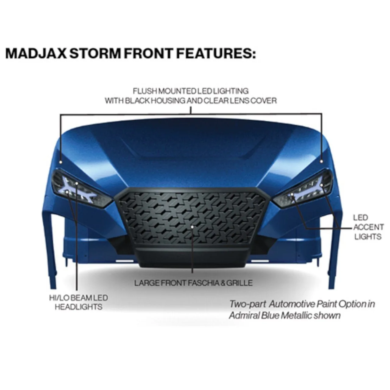 Кузовной комплект Storm для E-Z-GO TXT, вишнёвый металлик, MadJax®, артикул 05-235-RD02 — фото 3