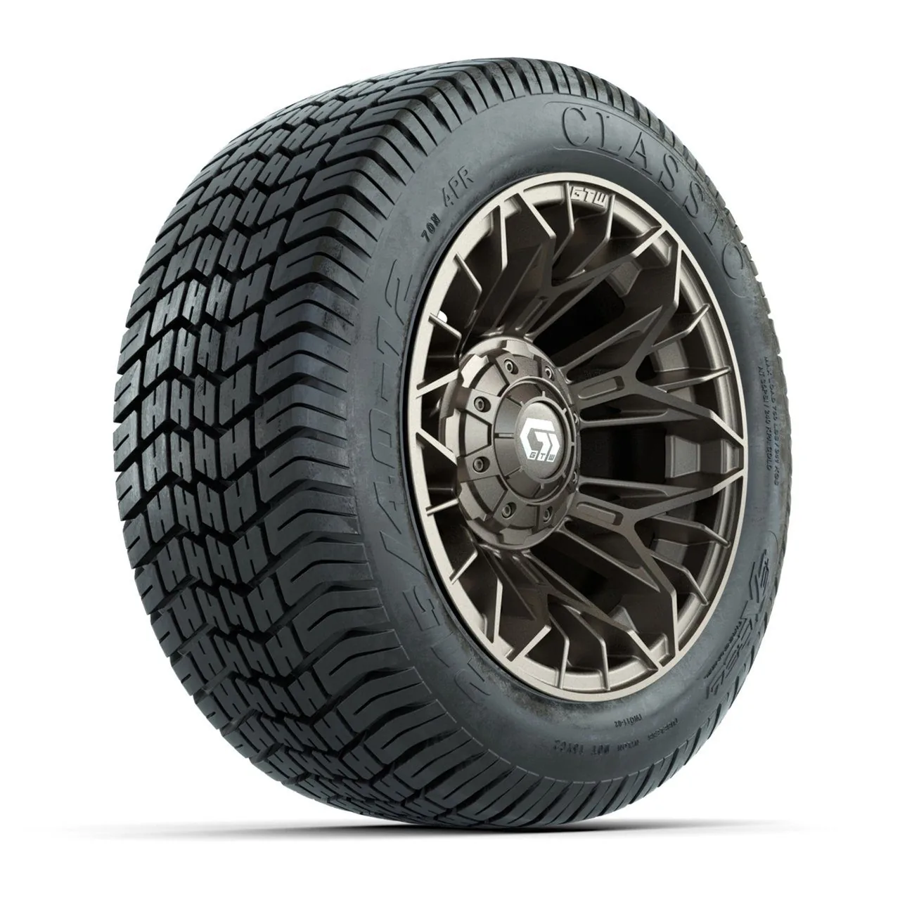 Колёса GTW® Stellar 12", матовая бронза, с шинами 215/40-12 Excel Classic Street, полный комплект, артикул A19-1700