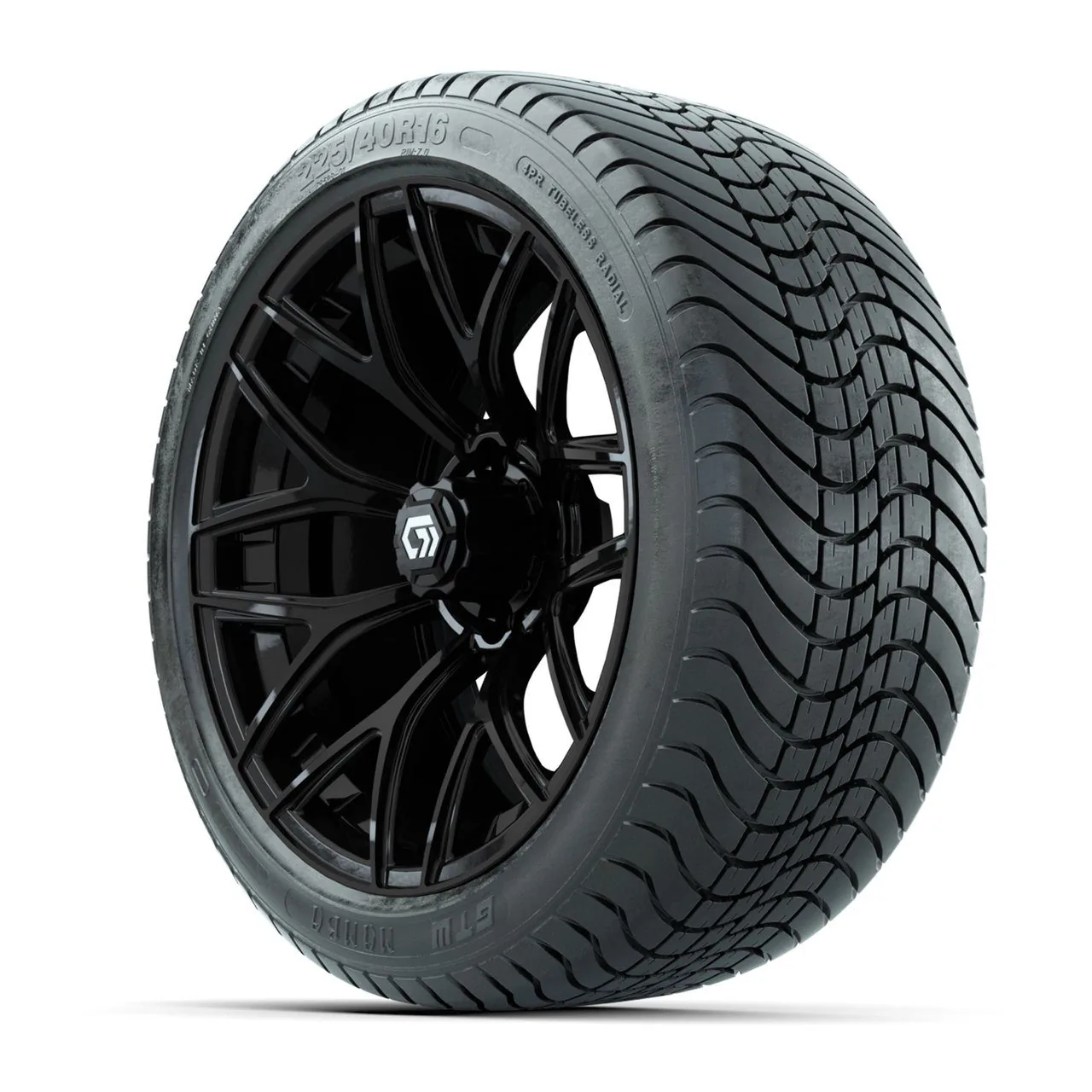 Колёса в сборе GTW Monaco 16", глянцевый чёрный, с дорожными шинами 225/40-R16 Mamba, комплект 4 шт., артикул A19-2619 — фото 3
