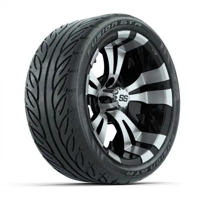 Колёса GTW Vampire 14" (чёрные с проточкой) с шинами 205/40-R14 Fusion GTR Steel Belt Radial Street, полный комплект, артикул A19-2302