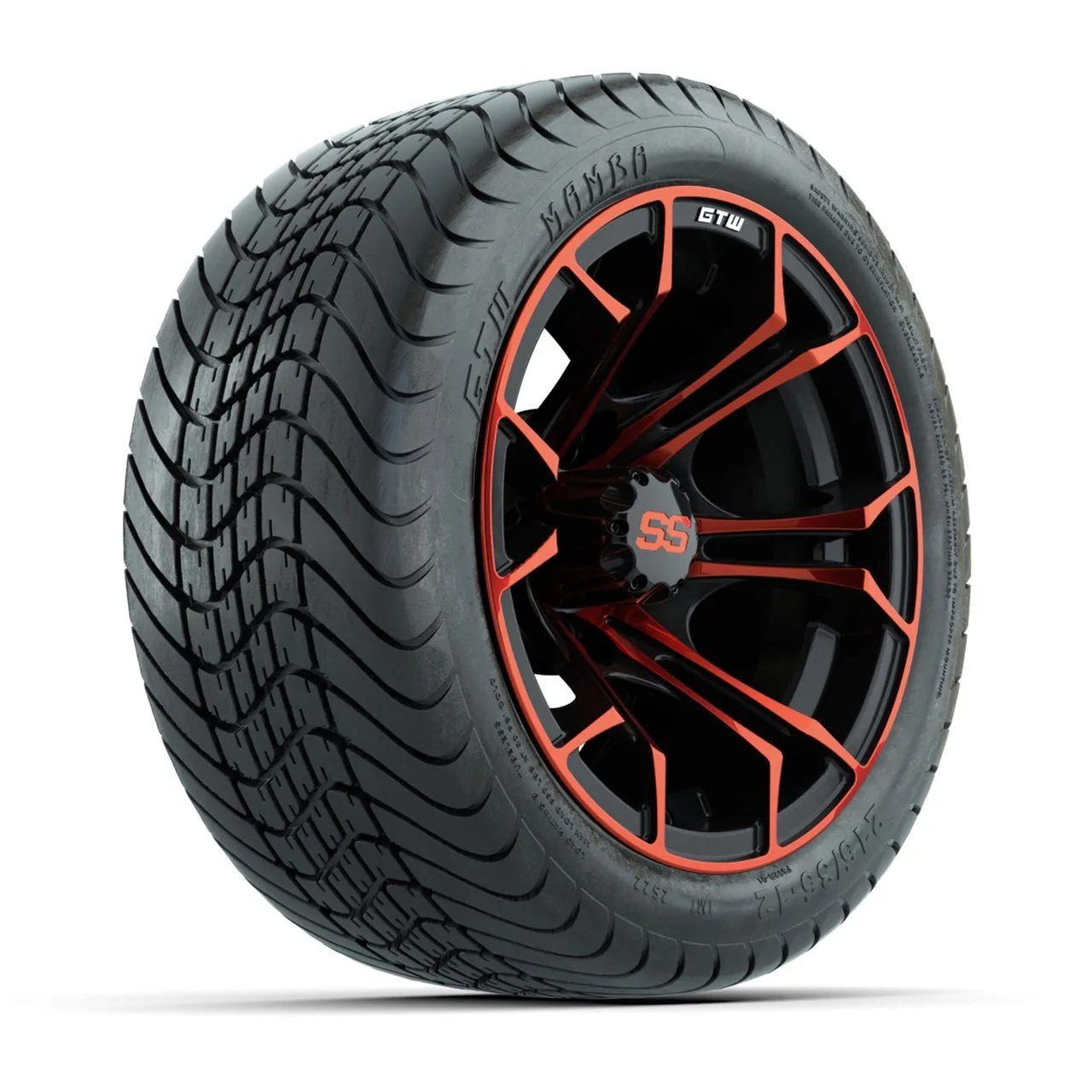 Колёса GTW Spyder, красно-чёрные, 12", с шинами 215/35-12 GTW Mamba Street — полный комплект, артикул A19-655
