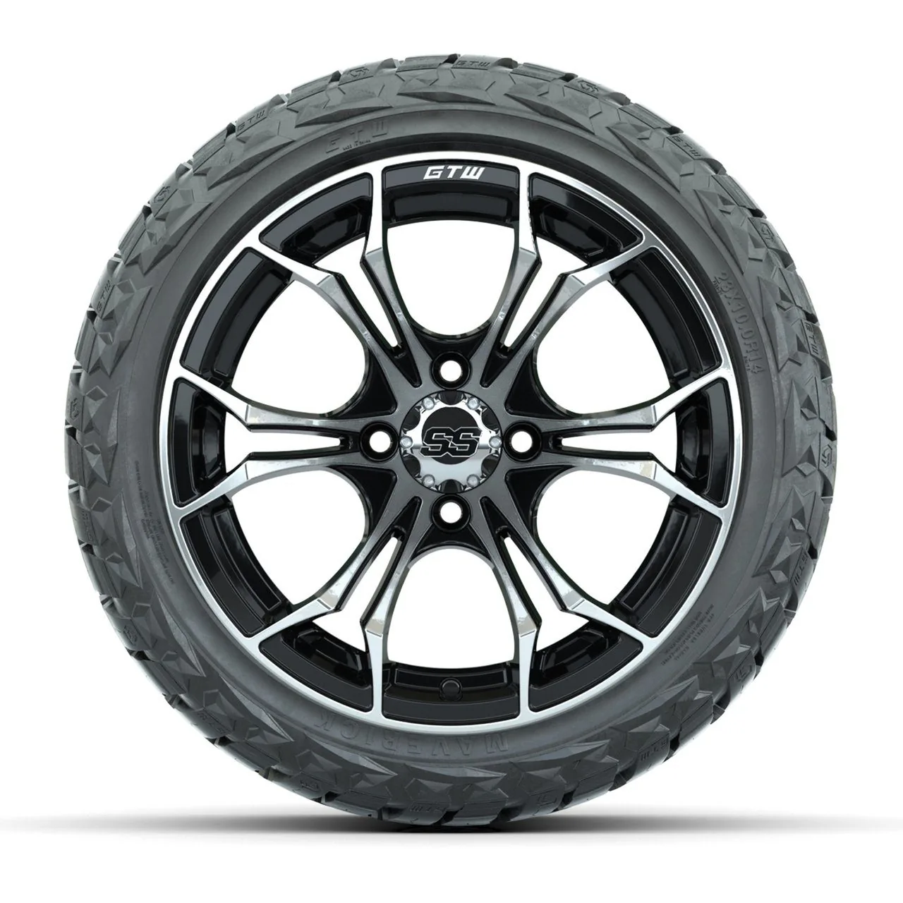Комплект колёс в сборе: диски GTW Spyder 14", чёрный с проточкой, шины Maverick All-Terrain 23x10.00-R14, артикул A19-1367 — фото 2