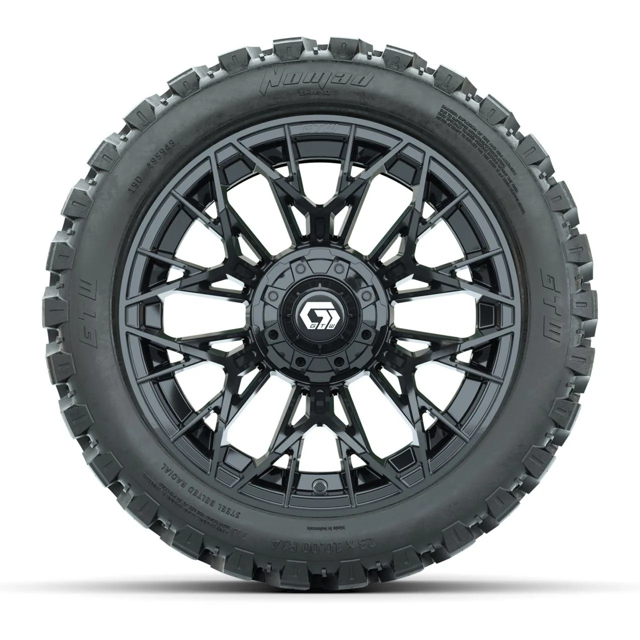 Комплект колёс GTW® Stellar 14", матовые чёрные, с внедорожными шинами Nomad 23x10-R14, артикул A19-780 — фото 2