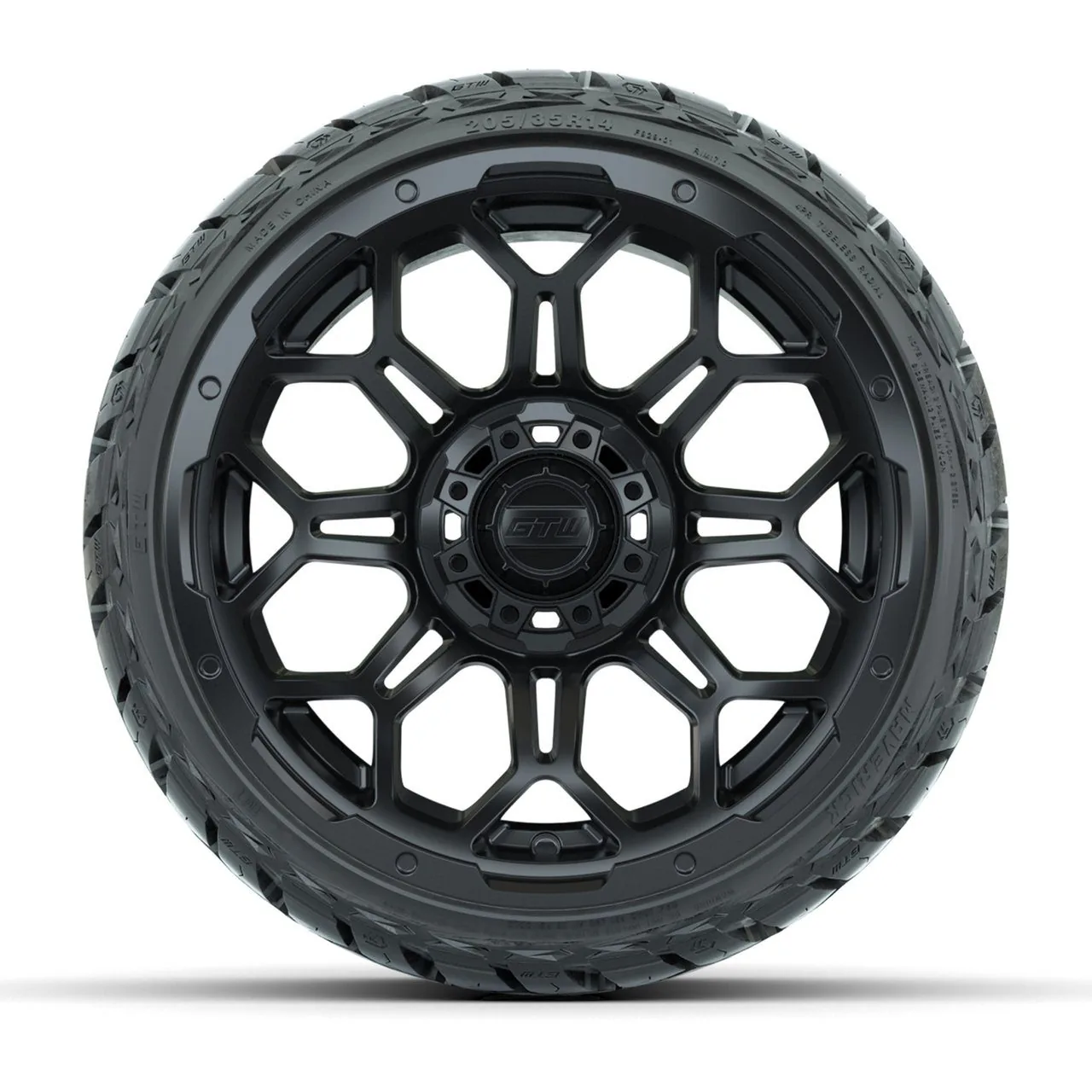 Комплект колёс в сборе: диски GTW Bravo 14", матовый чёрный, низкопрофильные шины Maverick All-Terrain 205/35-R14, артикул A19-1373 — фото 2