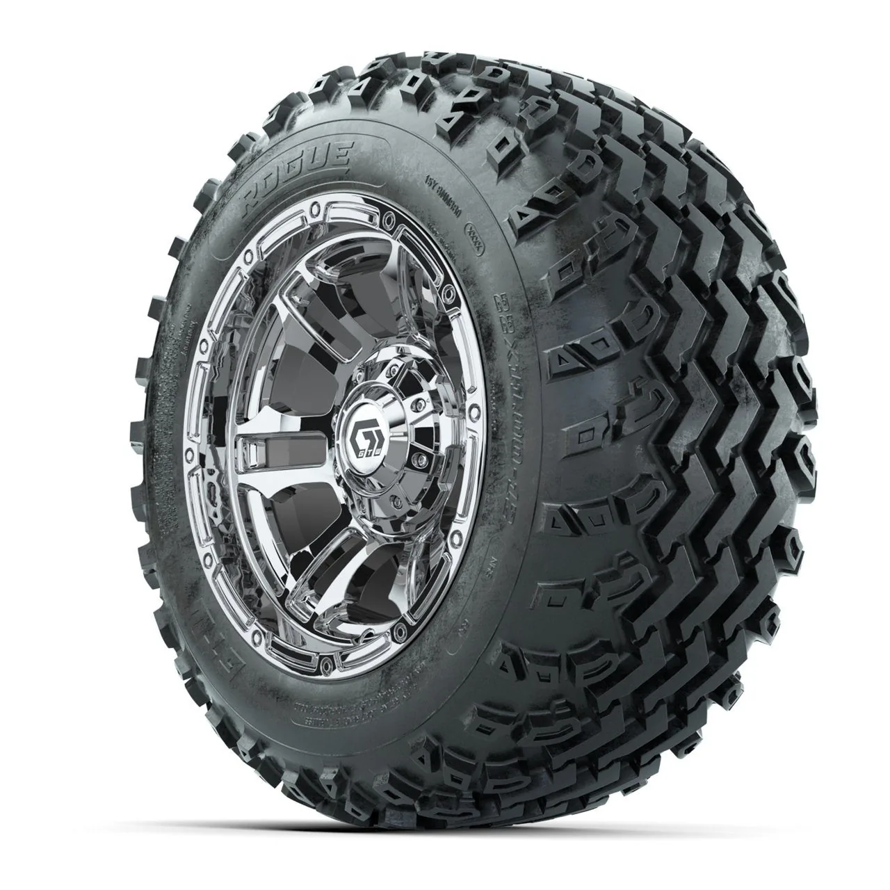 Комплект колёс GTW® Shogun 12” с шинами 22x11.00-12 Rogue, хром, для бездорожья, полный набор, артикул A19-1177 — фото 3