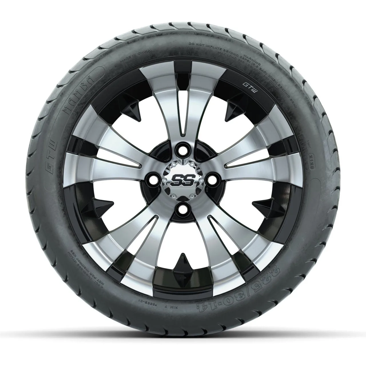 Колёса GTW Vampire 14", чёрные с обработкой, с дорожными шинами GTW Mamba, комплект 4 шт., артикул A19-276 — фото 2
