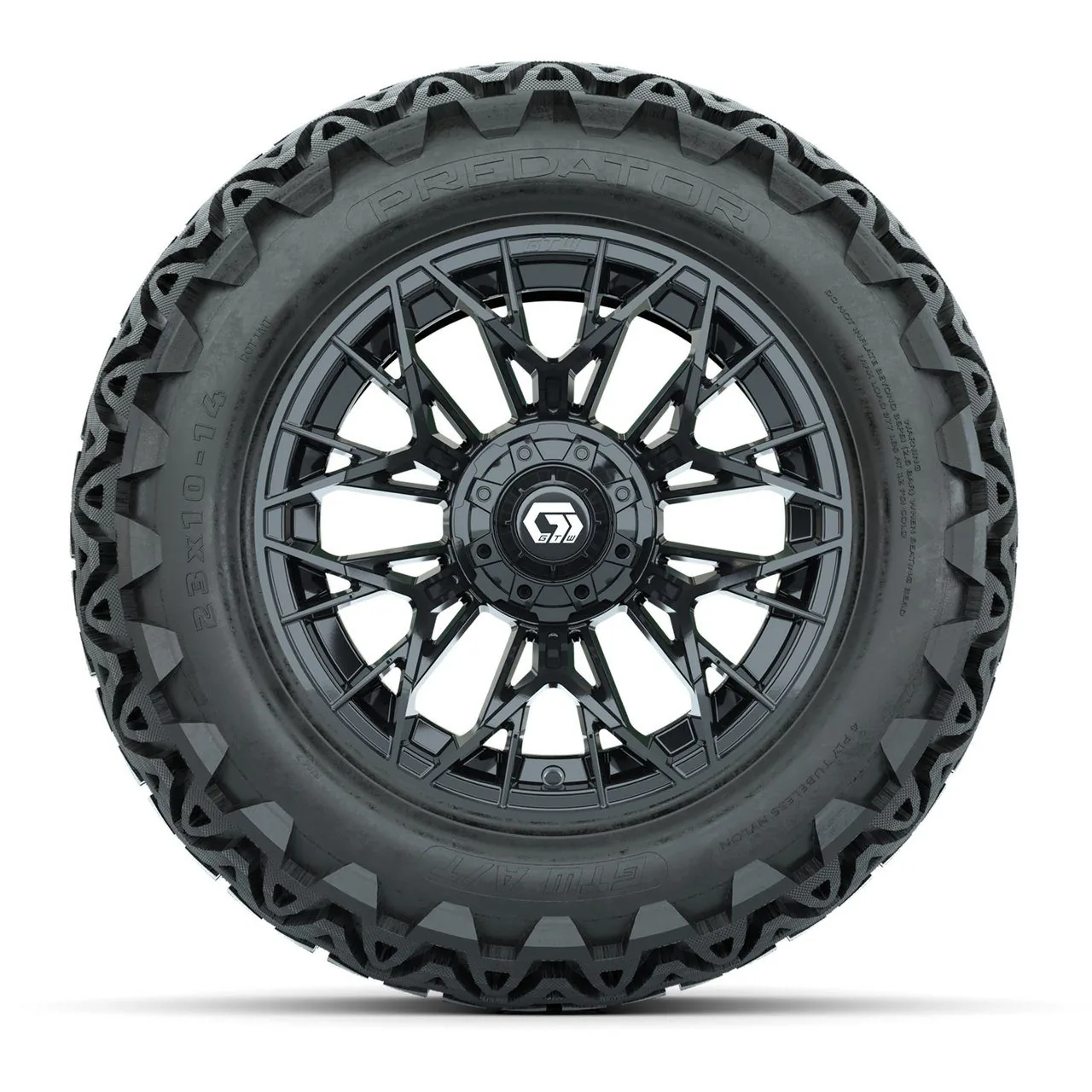 Комплект колёс GTW® Stellar 14", матовые чёрные, с внедорожными шинами Predator 23x10-14, артикул A19-781 — фото 2
